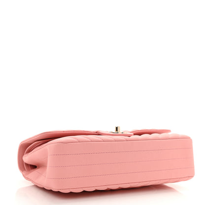 Chanel Caviar Flat Chevron Quilted Medium Double Flap Pink 4 of 9