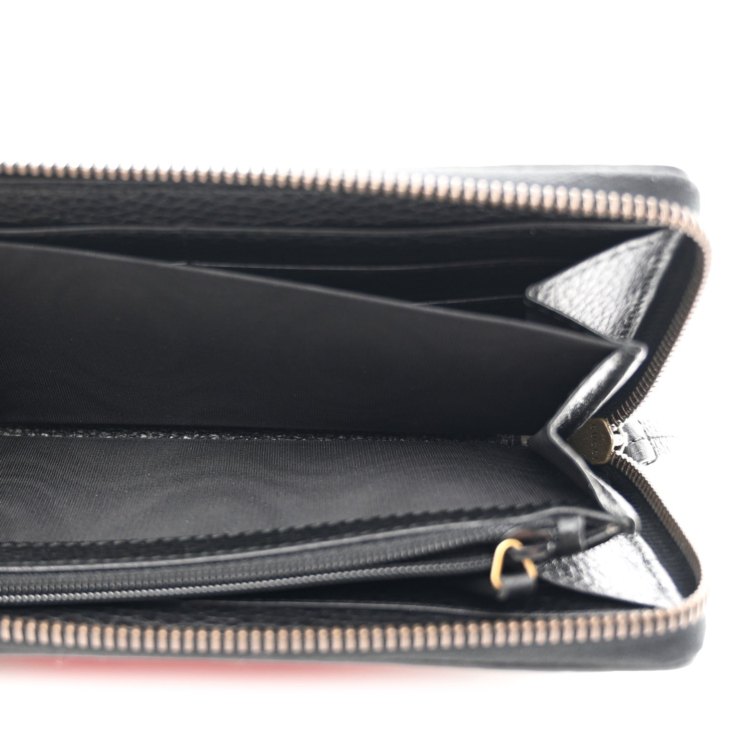 Gucci Pebbled Calfskin Blind For Love Zip Around Wallet Black 6 of 9