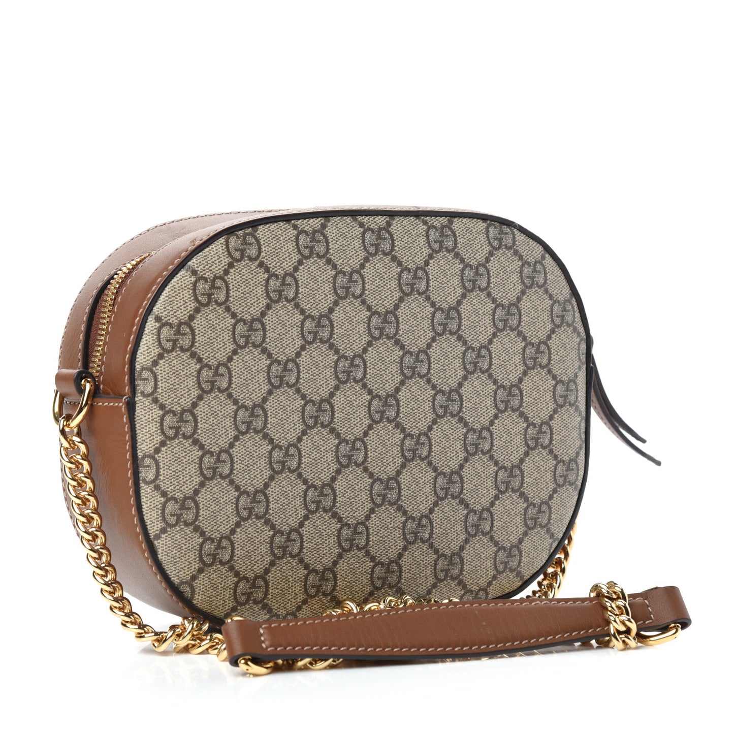 GG Supreme Monogram Bee Embroidered Mini Chain Shoulder Bag Beige Tuscany