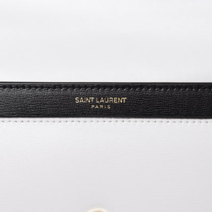 Saint Laurent Calfskin Bi-Color Medium Monogram Sunset Black Pearl White 7 of 9