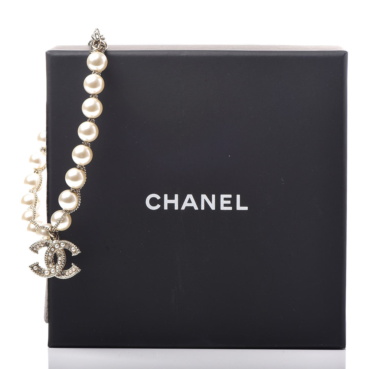 Pearl Crystal CC Bracelet Gold