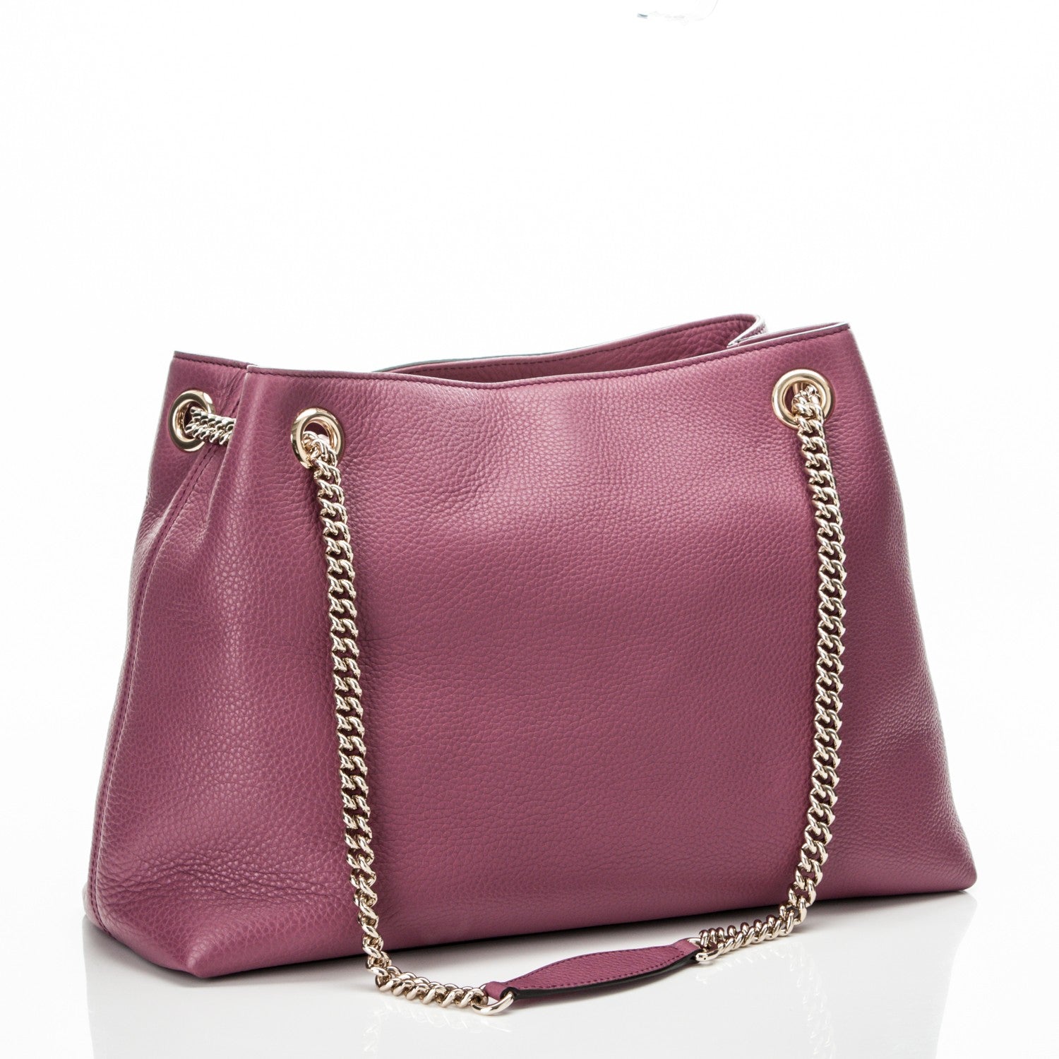 Gucci Pebbled Calfskin Medium Soho Chain Shoulder Bag Peonia Flower 3 of 7