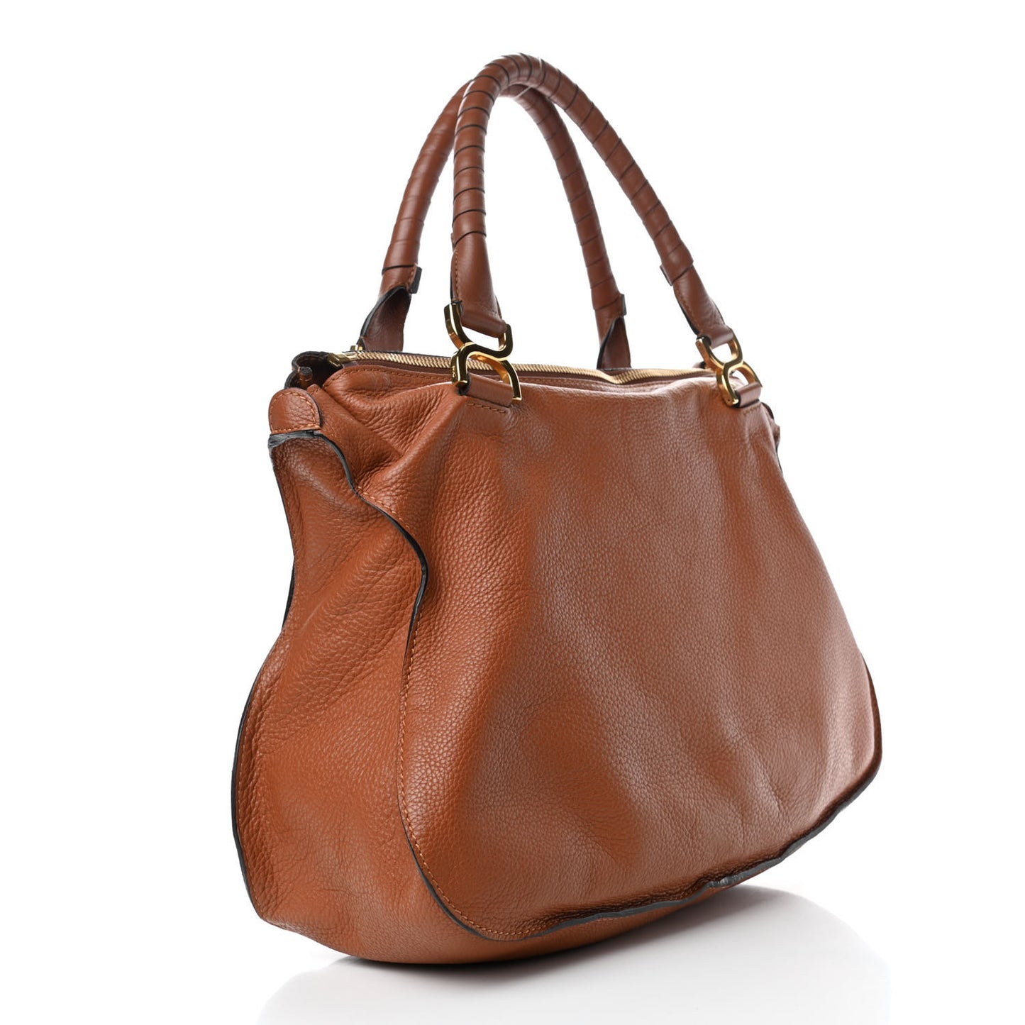 Calfskin Large Marcie Satchel Tan