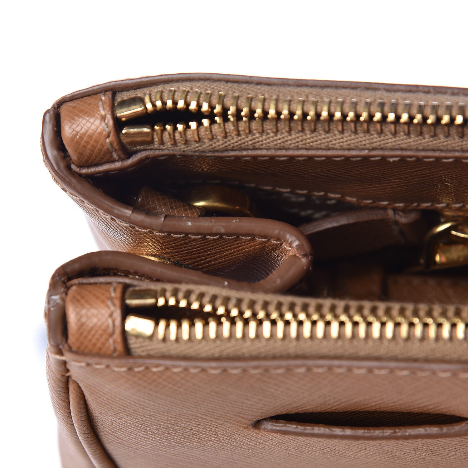 Prada Saffiano Medium Galleria Double Zip Tote Caramel 17 of 19