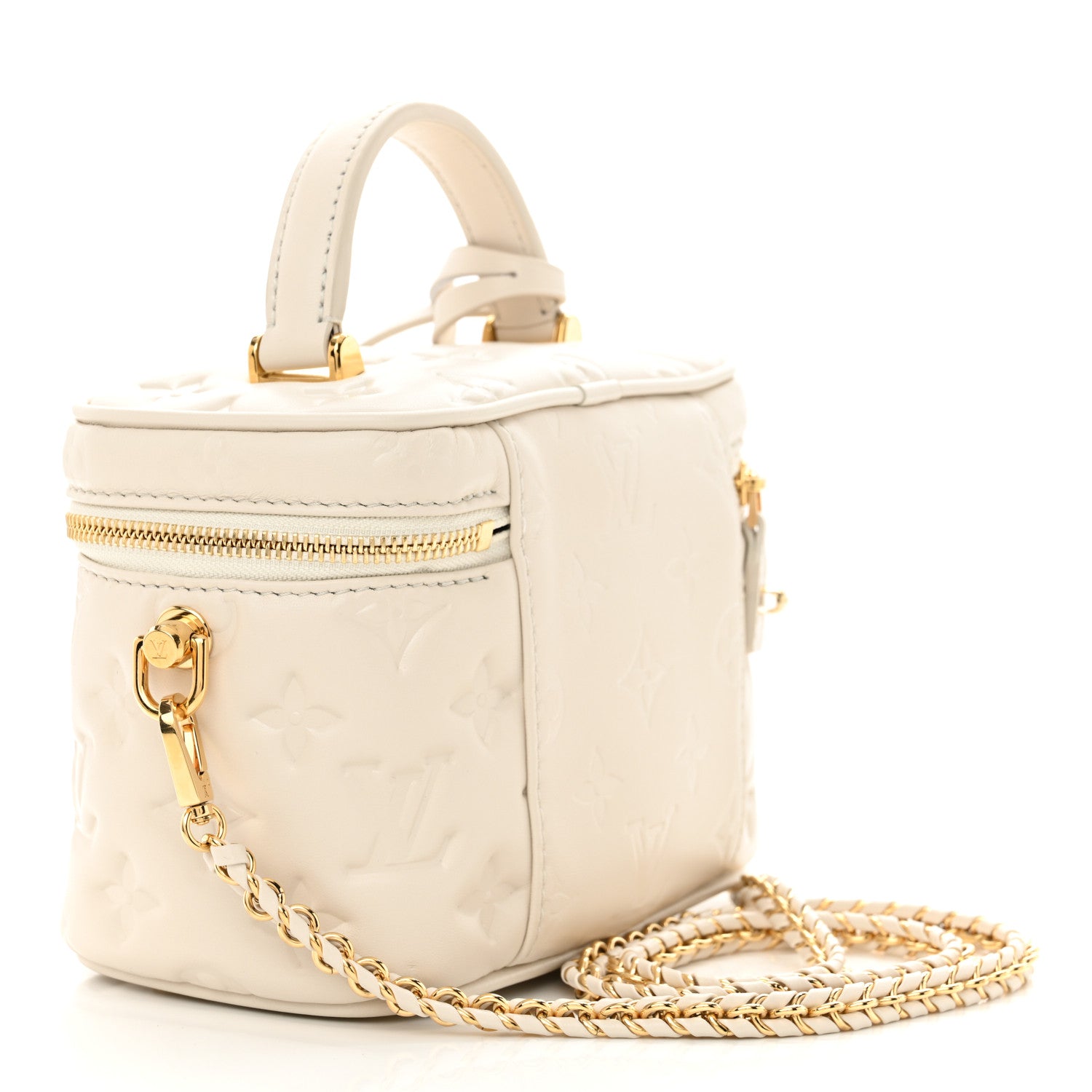 Louis Vuitton Lambskin Embossed Monogram Coussin Vanity PM  Cream 3 of 10