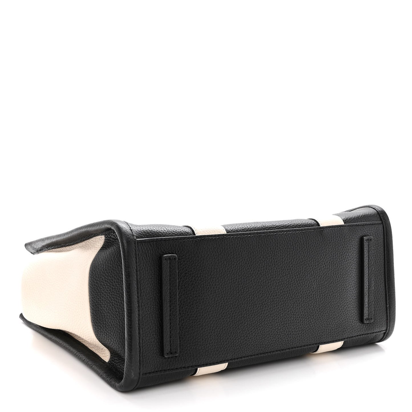 Grained Calfskin Small The Tote Bag Ivory Black