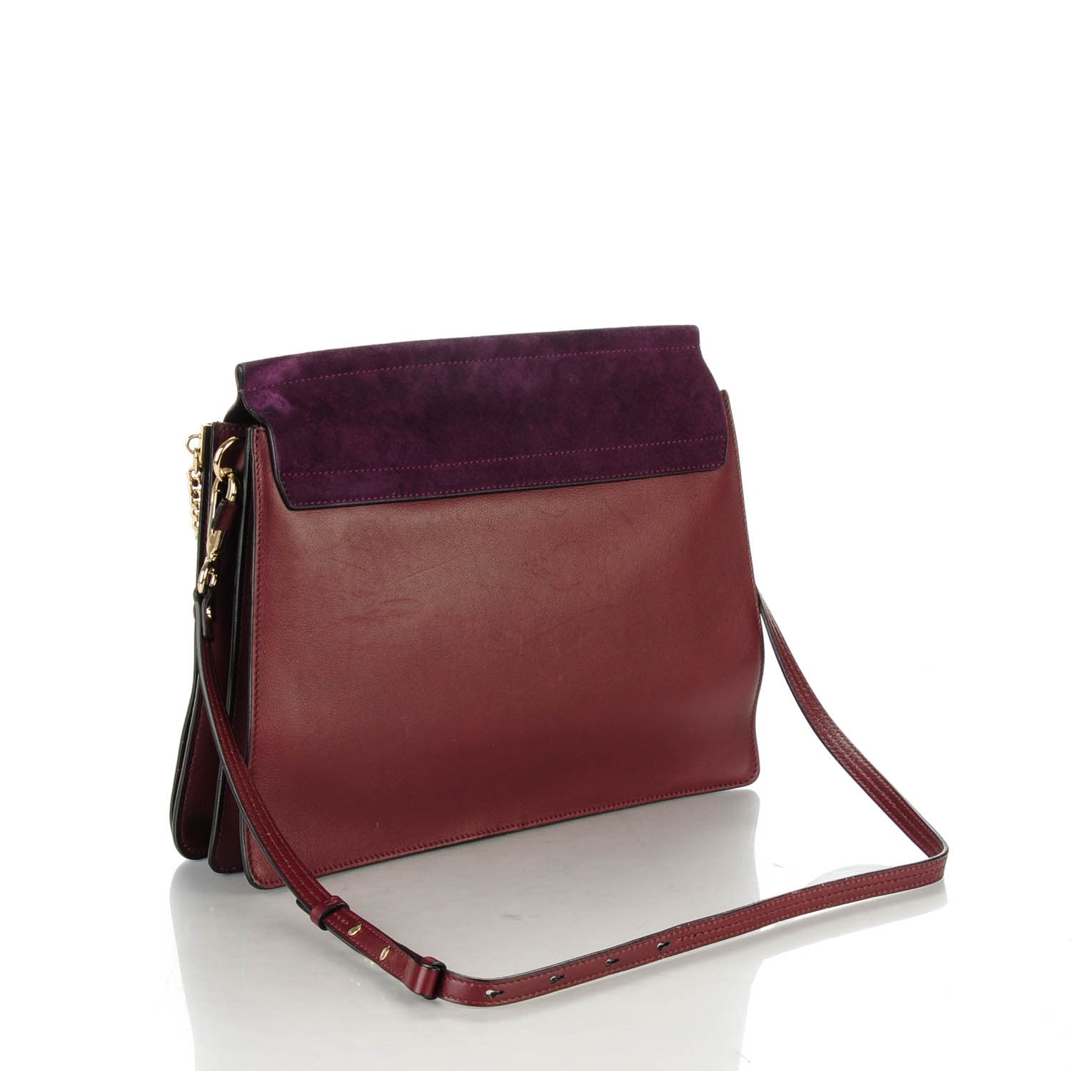 Chloe Calfskin Medium Faye Shoulder Bag Dark Purple 3 of 8