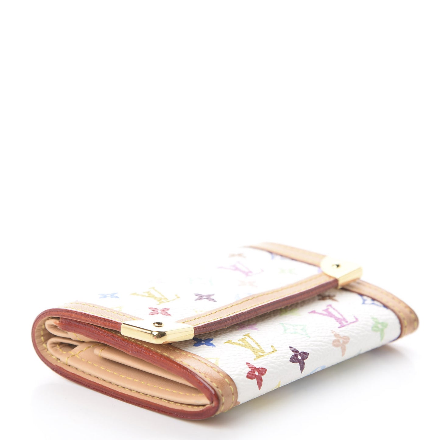 Monogram Multicolor Porte-Monnaie Plat Coin Purse White