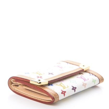 Louis Vuitton Monogram Multicolor Porte-Monnaie Plat Coin Purse White 6 of 10