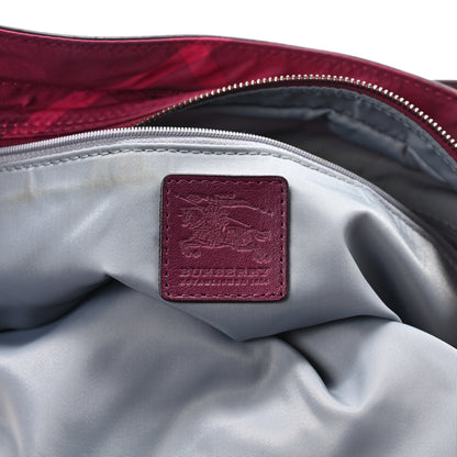 Burberry Nylon Check Small Buckleigh Packable Tote Bright Burgundy 6 of 12