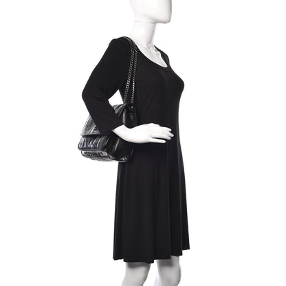 Saint Laurent Calfskin Ayers Star Patchwork Monogram Medium Niki Chain Satchel Black 2 of 8