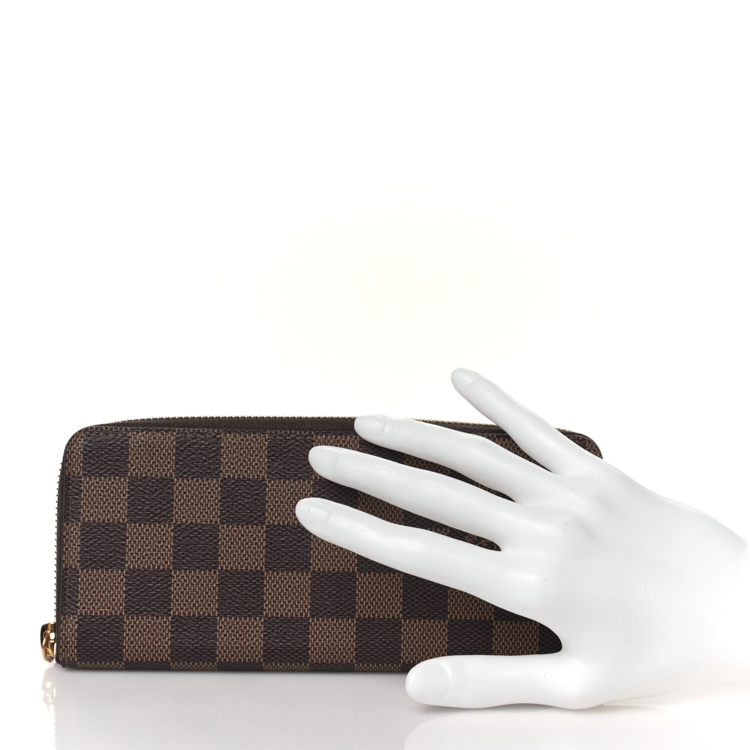 Louis Vuitton Damier Ebene Clemence Wallet Rose Ballerine 2 of 8