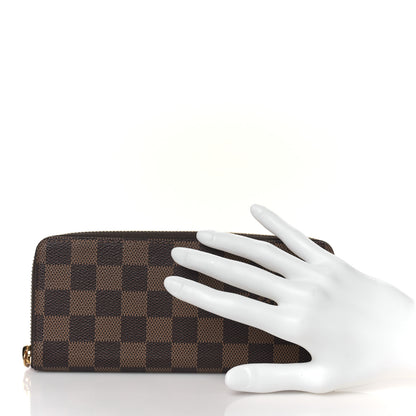 Louis Vuitton Damier Ebene Clemence Wallet Rose Ballerine 2 of 8
