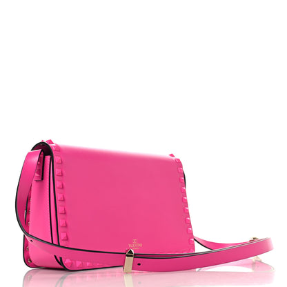 Valentino Garavani Smooth Calfskin Enamel Tonal Rockstud23 Shoulder Bag Pink PP 3 of 9