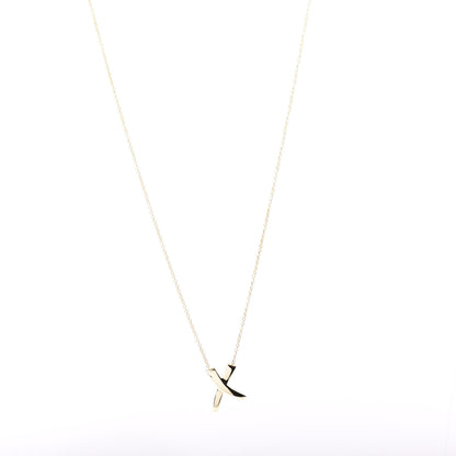 Tiffany 18K Yellow Gold Paloma Picasso Graffiti X Pendant Necklace 1 of 5