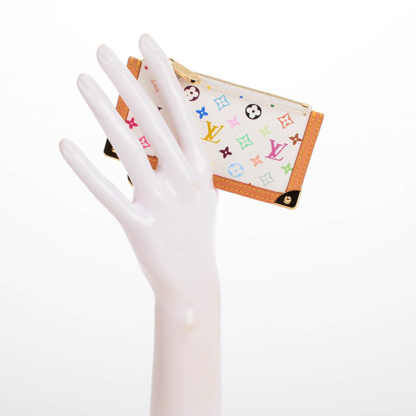 Monogram Multicolor Key Pouch White