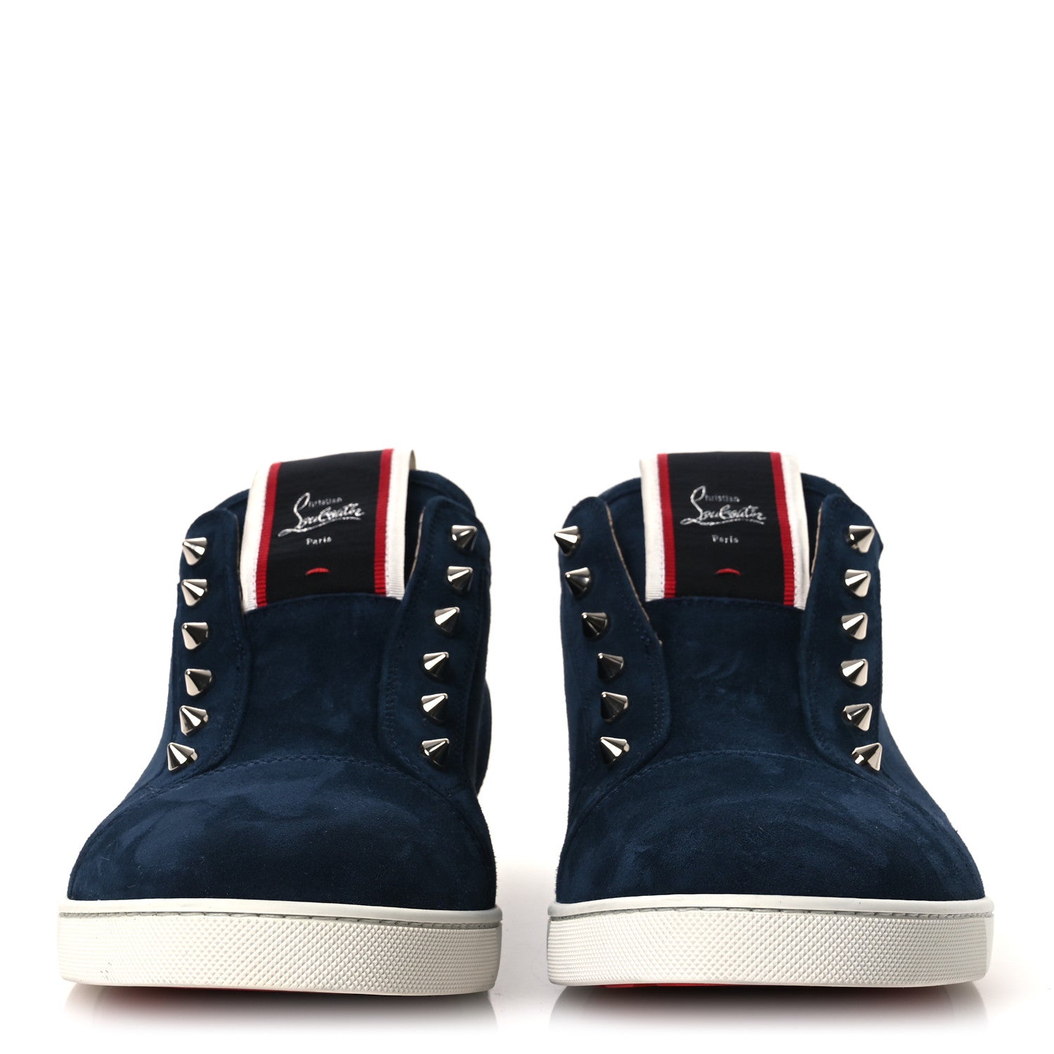 Christian Louboutin Suede Spiked Fav Fique Mens Sneakers Navy 46.5 3 of 10