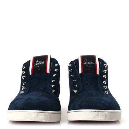 Christian Louboutin Suede Spiked Fav Fique Mens Sneakers Navy 46.5 3 of 10