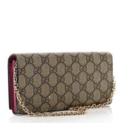 Gucci GG Supreme Monogram GG Pierce Chain Clutch Wallet Pink 4 of 12