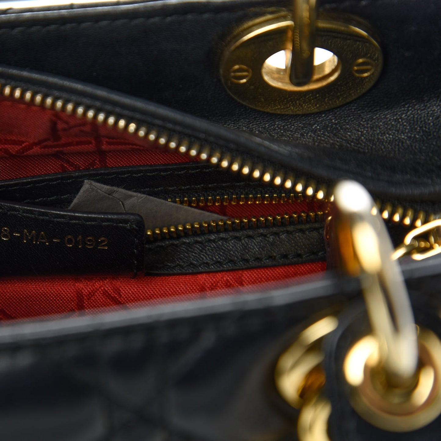 Lambskin Cannage Medium Lady Dior Black