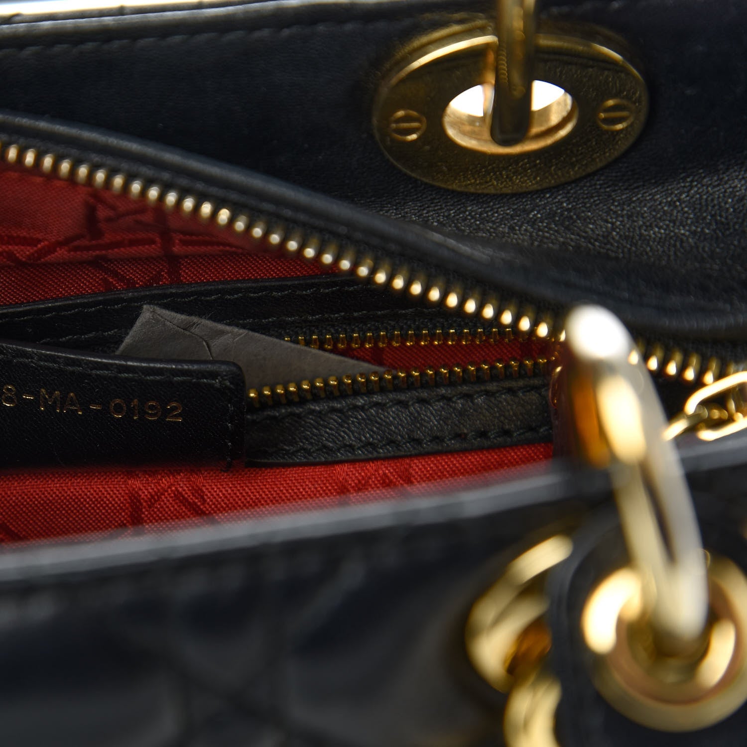 Christian Dior Lambskin Cannage Medium Lady Dior Black 9 of 10