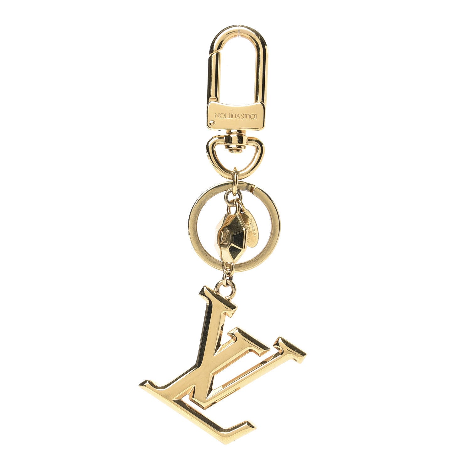 Louis Vuitton LV Facettes Bag Charm Key Holder Gold 1 of 4