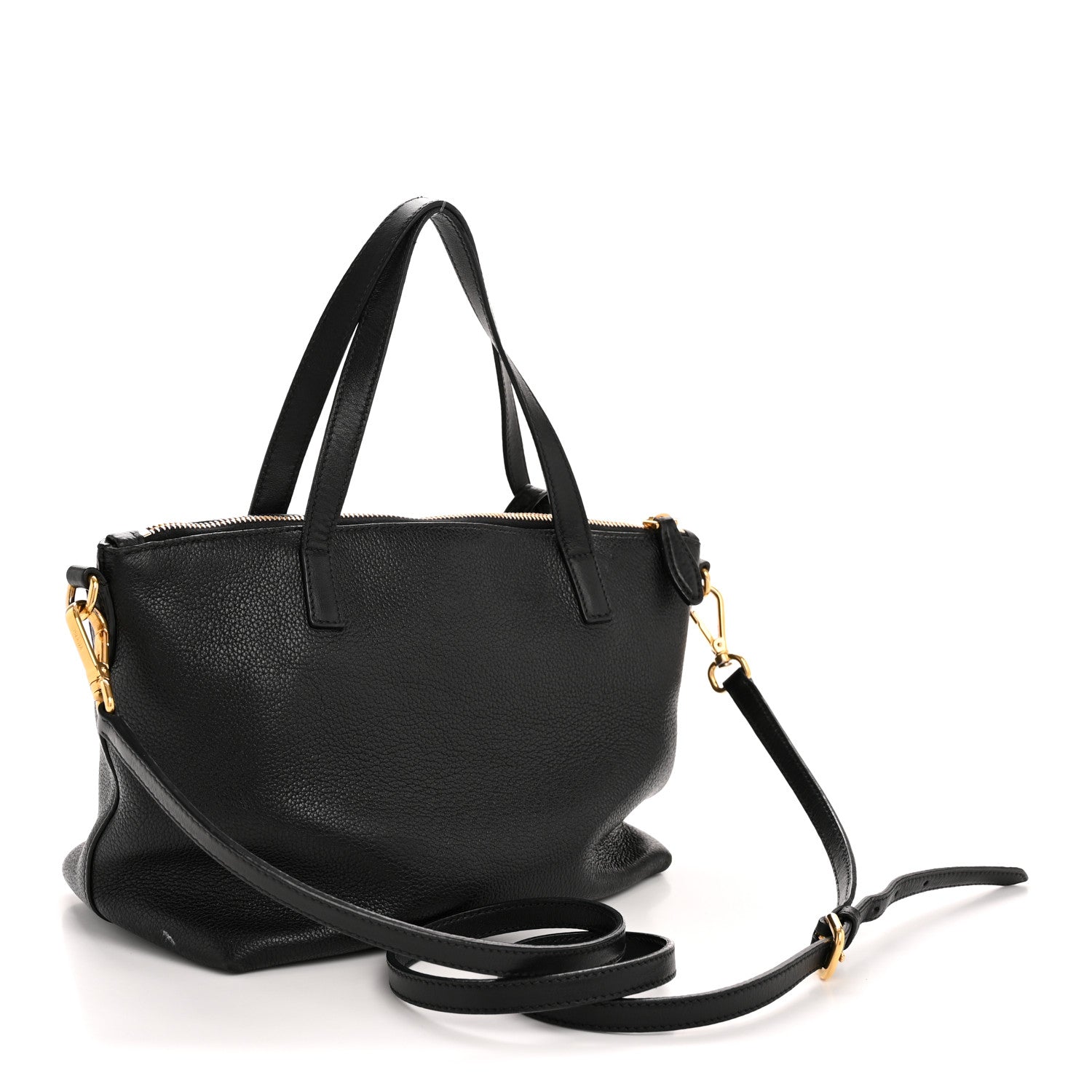 Prada Vitello Daino Pocket Small Tote Black 3 of 17