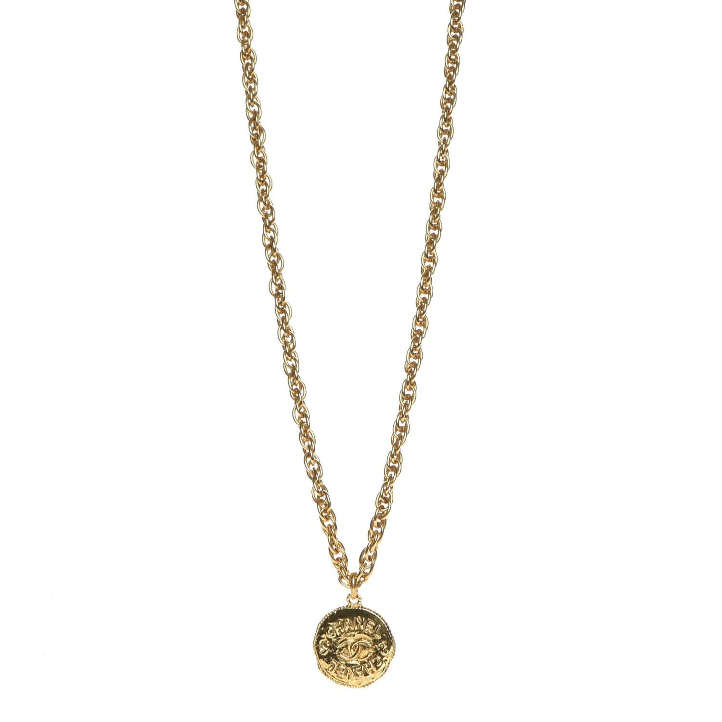 CC Medallion Chain Necklace Gold