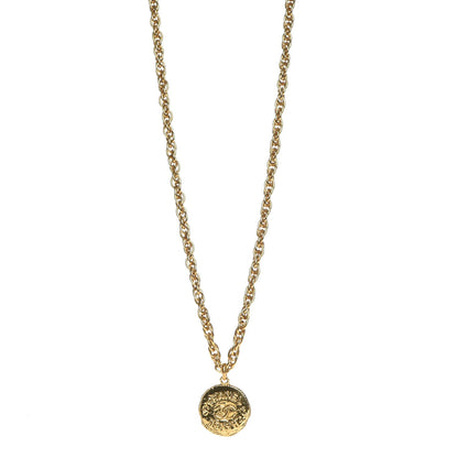 Chanel CC Medallion Chain Necklace Gold 1 of 6