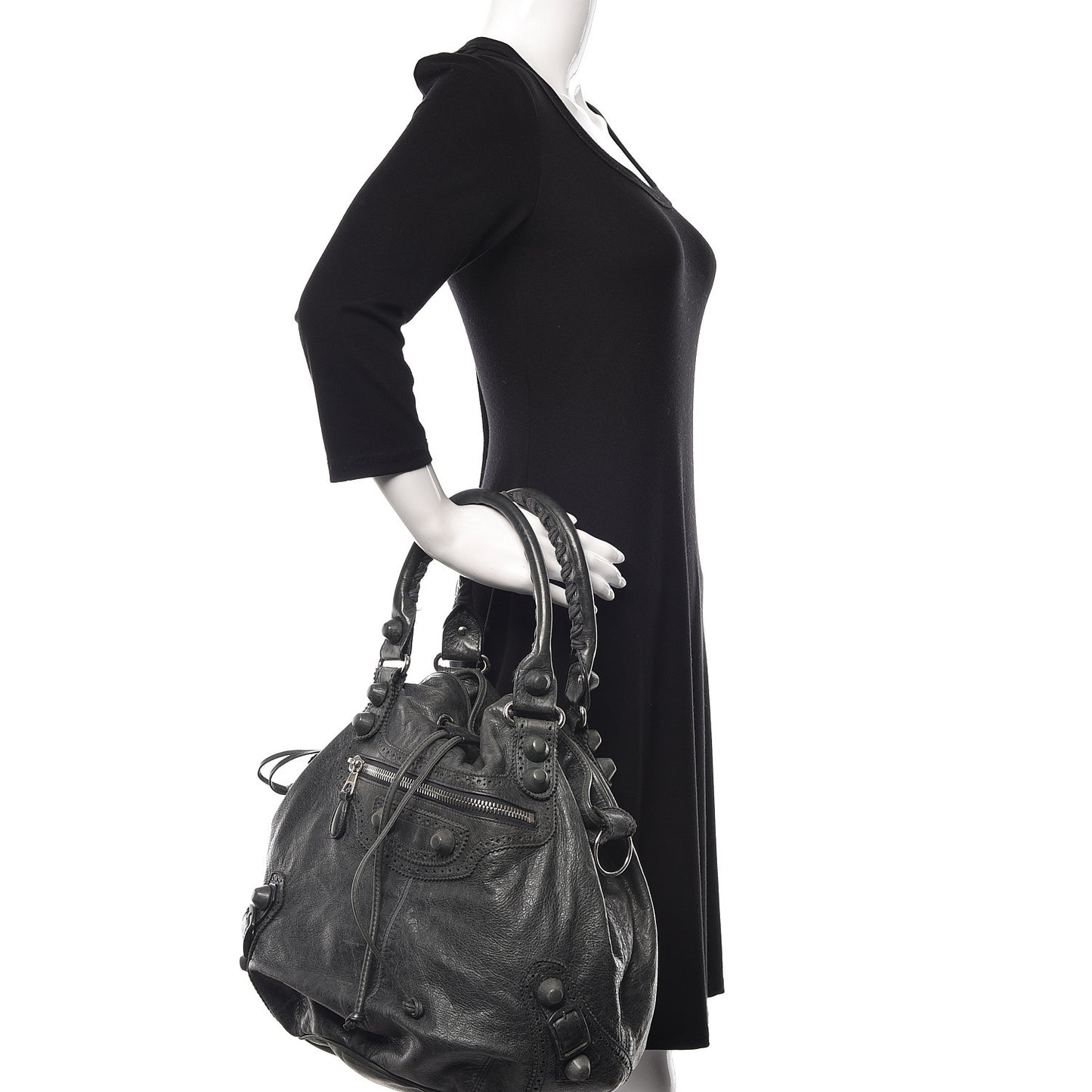 Agneau Giant Brogues Hardware Pompon Anthracite