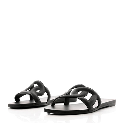 Hermes Rubber Aloha Sandals 39 Black 3 of 14