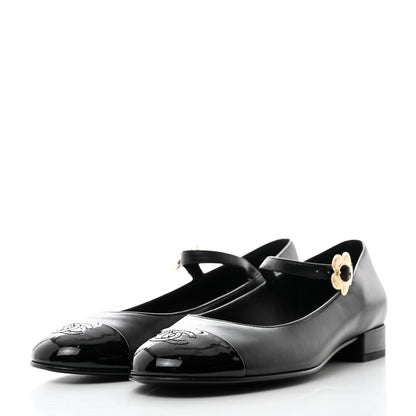 Chanel Patent Lambskin Mary Jane Flats 39 Black 3 of 8
