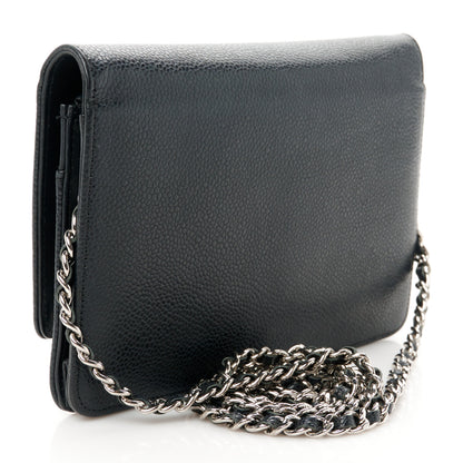 Chanel Caviar Timeless CC Wallet On Chain WOC Black 3 of 12