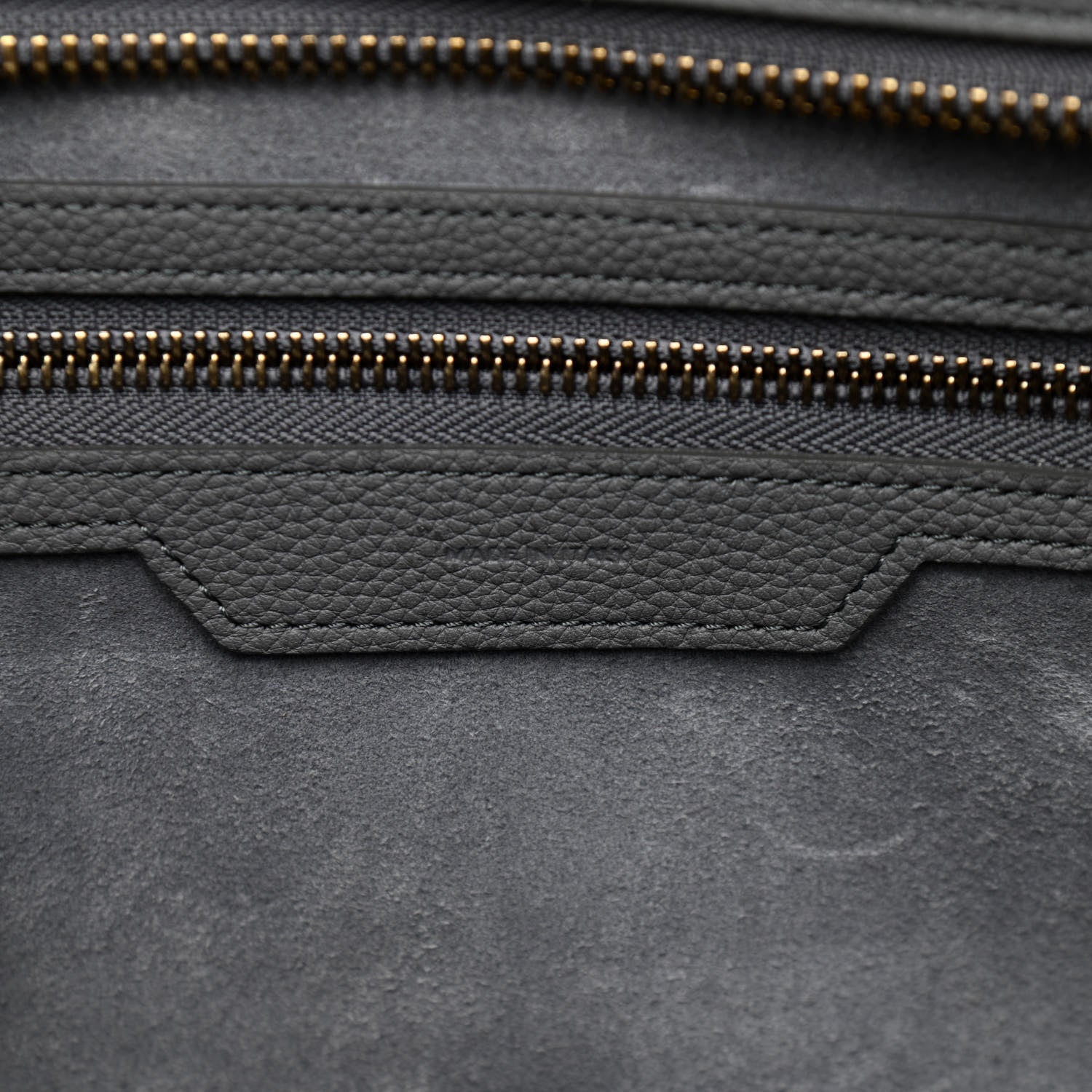 Celine Drummed Calfskin Mini Luggage Kohl 5 of 17