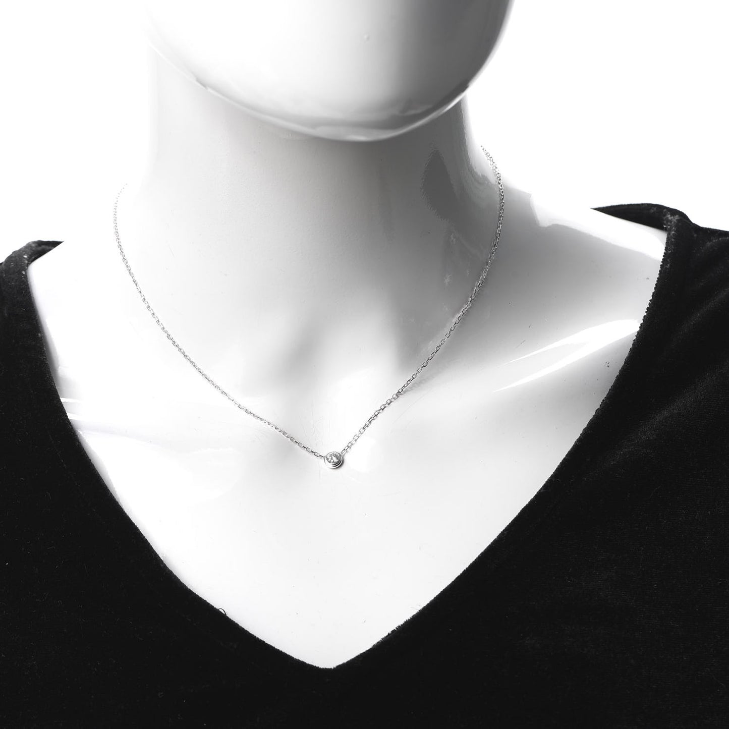 18K White Gold Diamond LM D'Amour Pendant Necklace