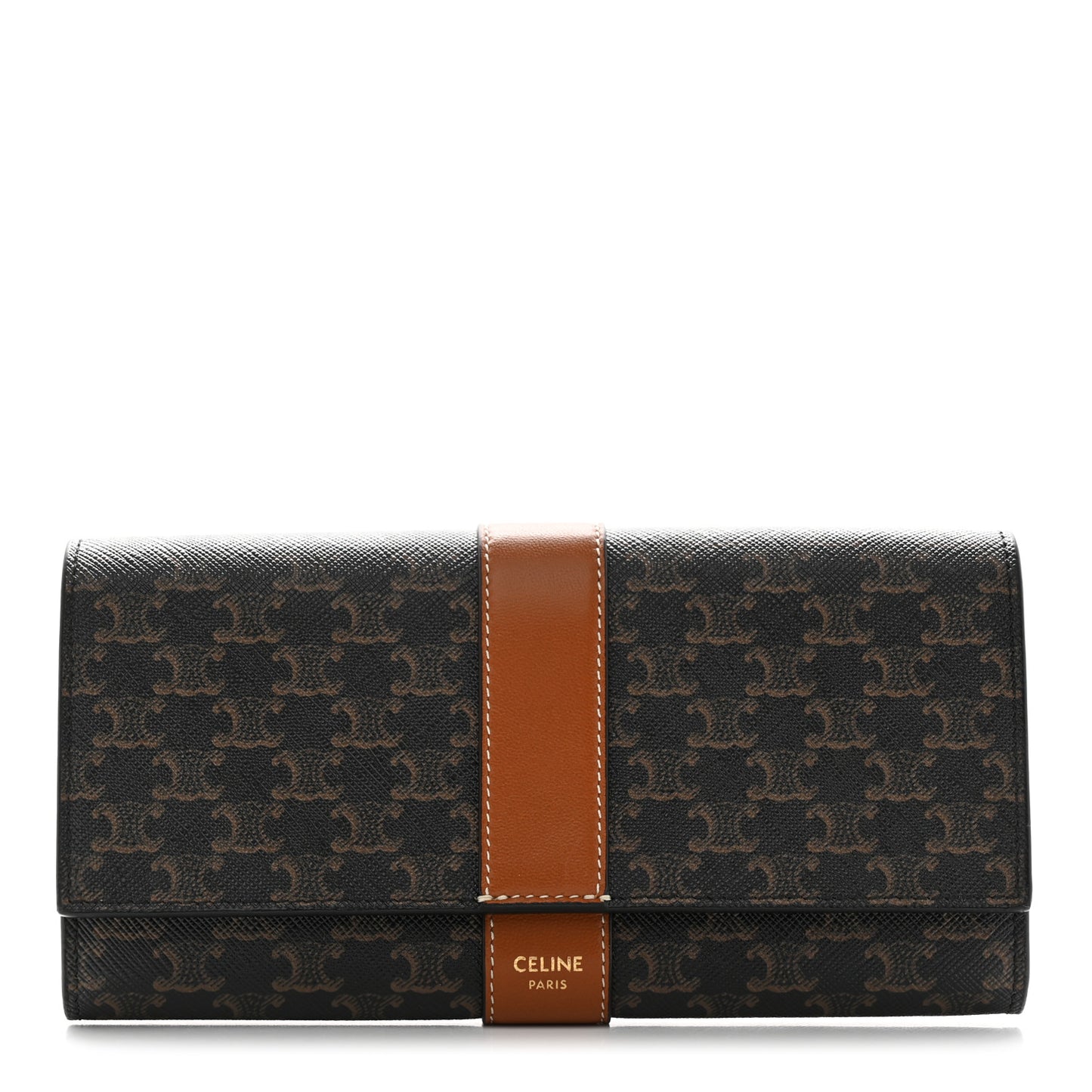 Canvas Triomphe Continental Wallet Tan