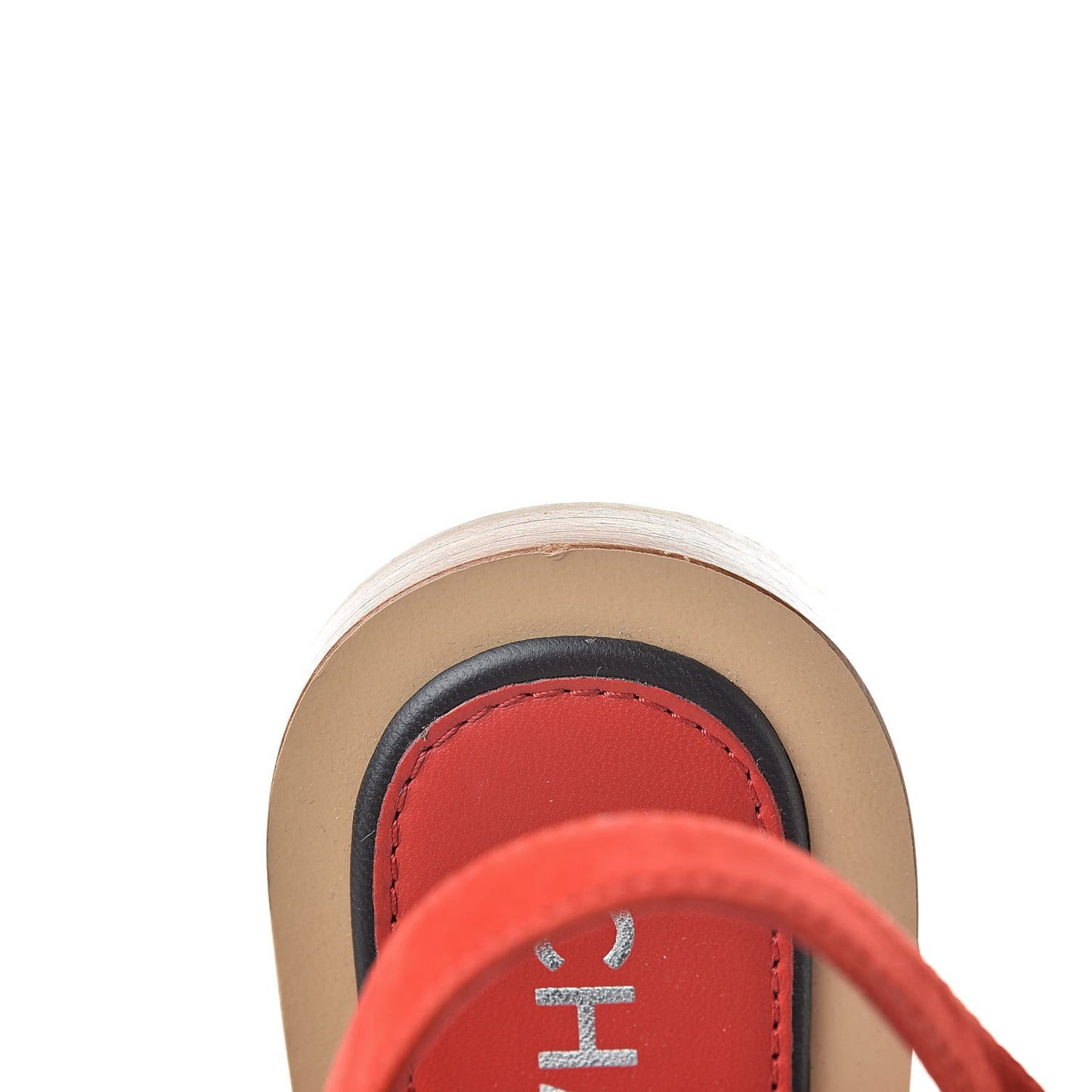 Lambskin Chain CC Thong Sandals 36 Red
