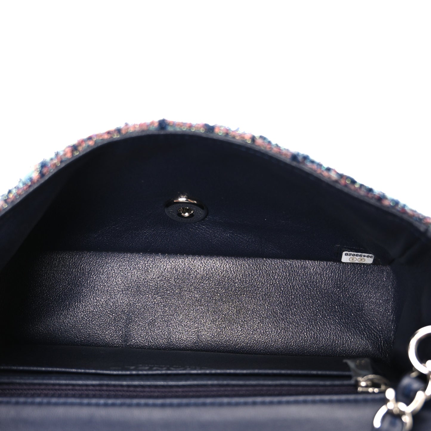 Tweed Quilted Mini Rectangular Flap Green Navy Dark Beige