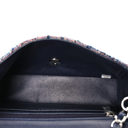 Chanel Tweed Quilted Mini Rectangular Flap Green Navy Dark Beige 5 of 10