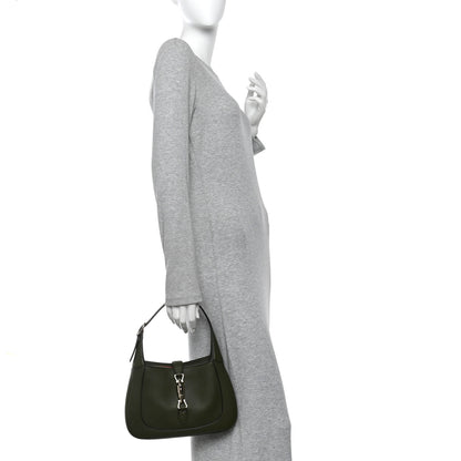Gucci Sea Calfskin Web Medium Jackie 1961 Hobo Dark Green 2 of 10