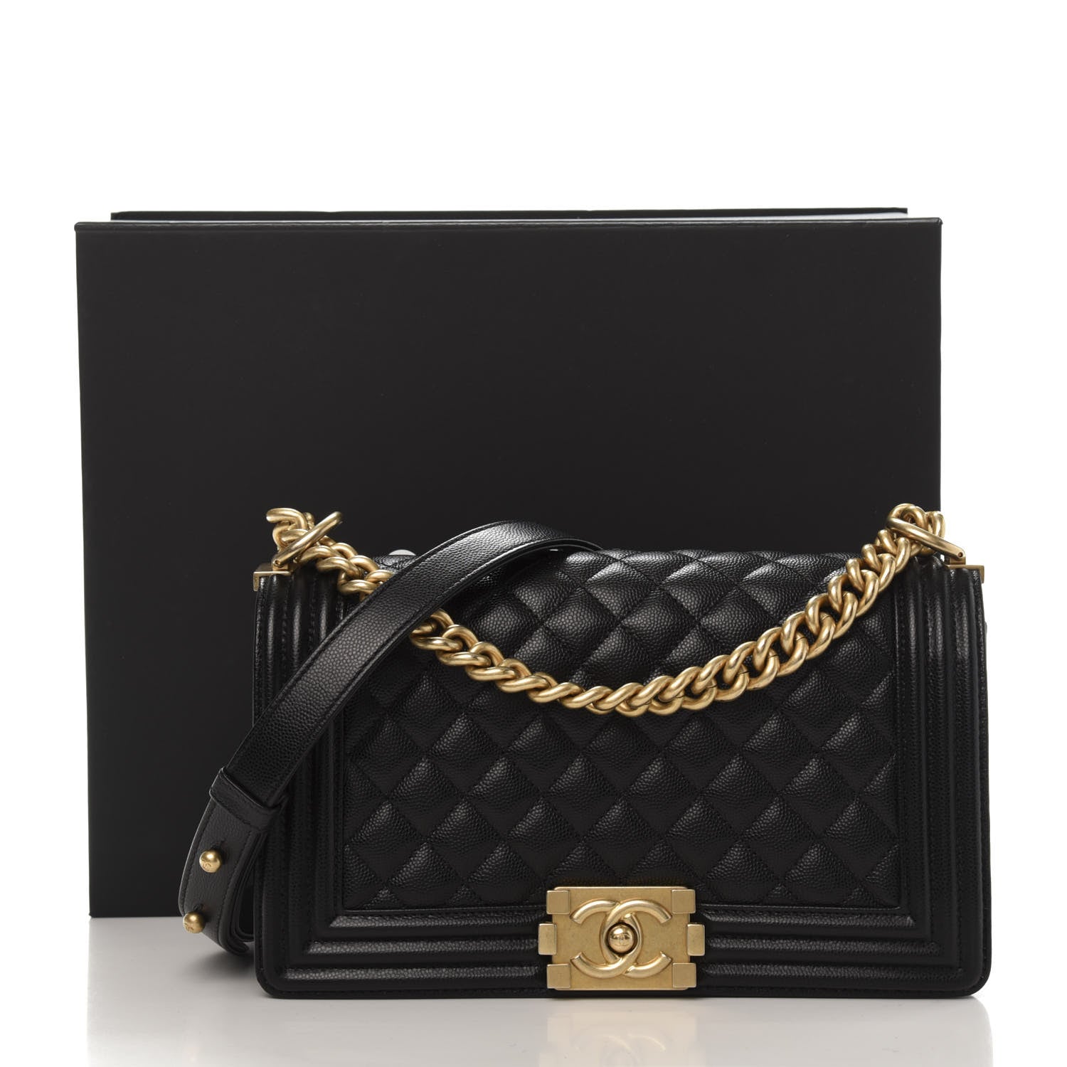 Chanel Caviar Quilted Medium Boy Flap Black 11 of 11