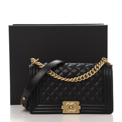 Chanel Caviar Quilted Medium Boy Flap Black 11 of 11