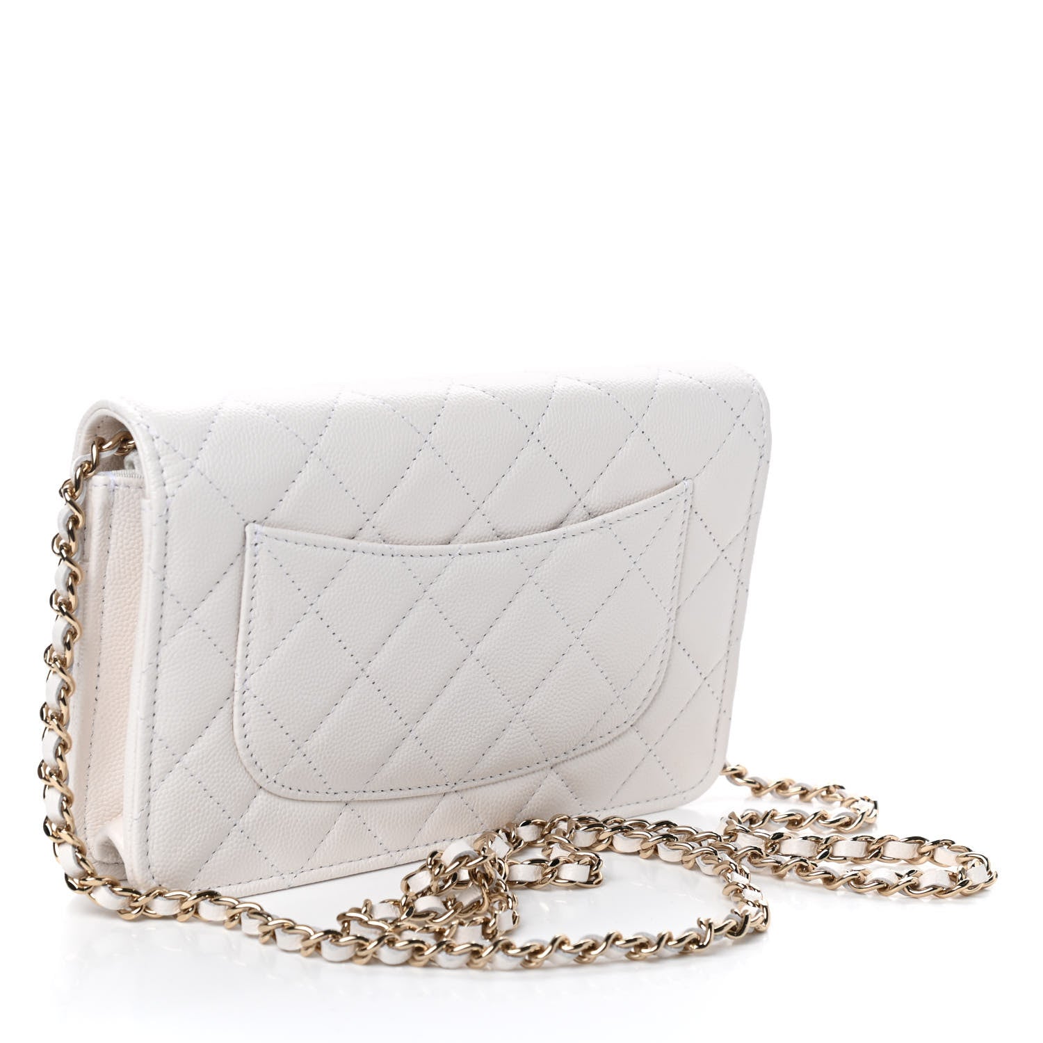 Chanel Caviar Quilted Wallet On Chain WOC White 3 of 11