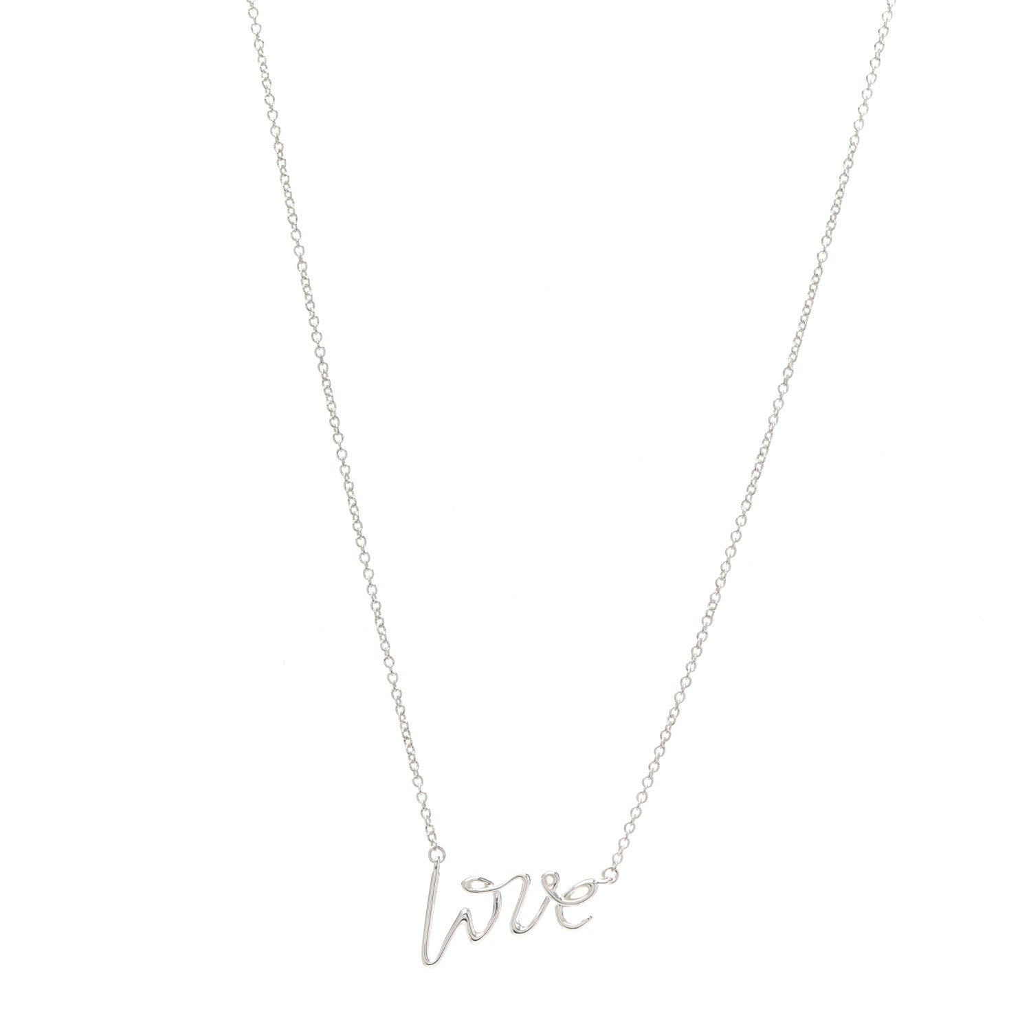 Tiffany Sterling Silver Paloma Picasso Graffiti Love Pendant Necklace 1 of 4