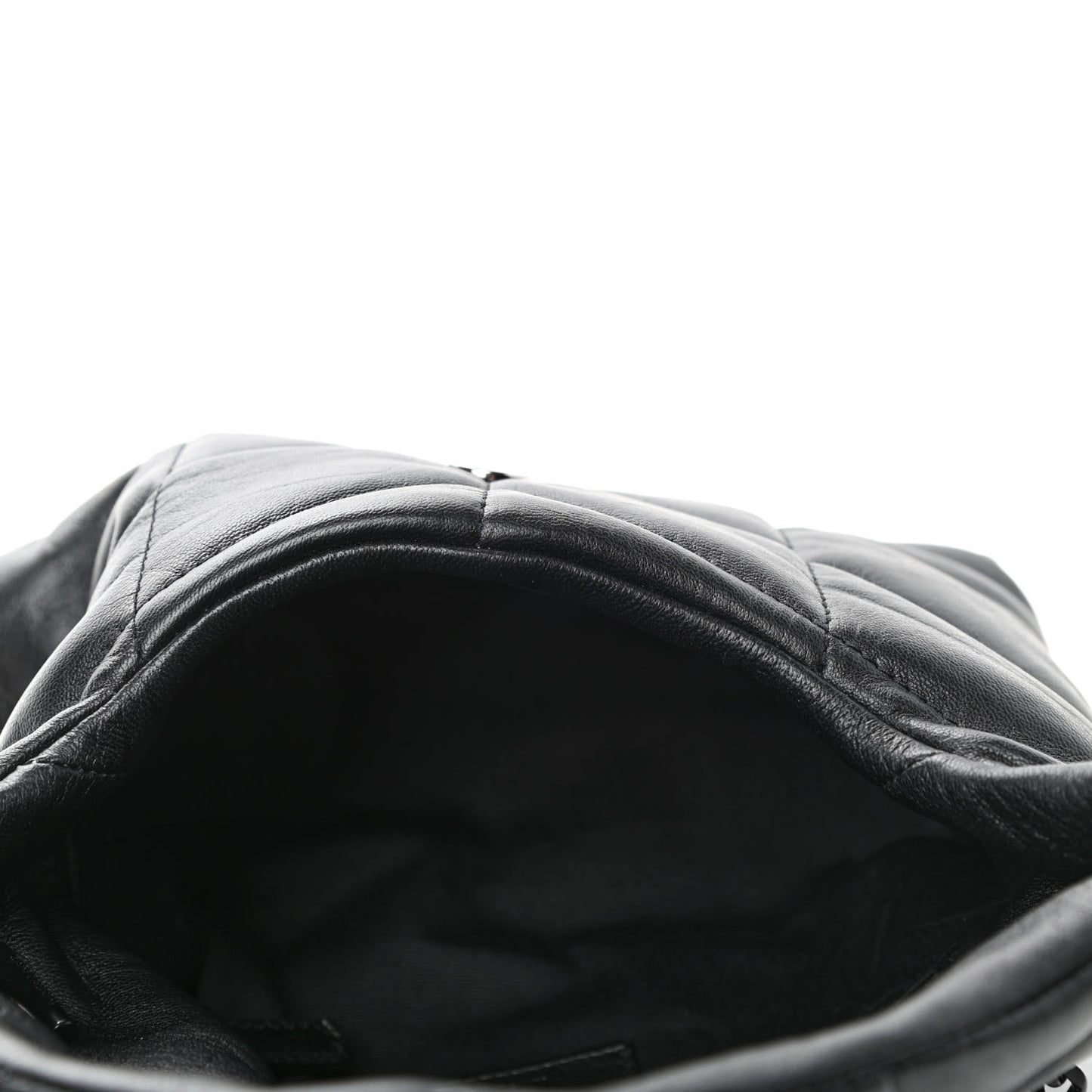 Calfskin Quilted Toy Loulou Puffer Monogram Monochrome Chain Satchel Black