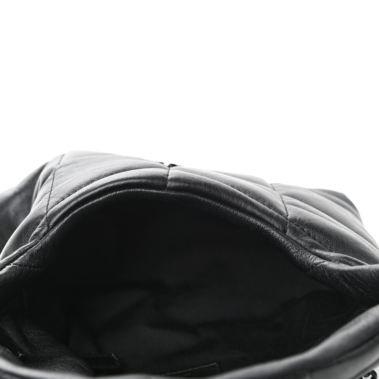Saint Laurent Calfskin Quilted Toy Loulou Puffer Monogram Monochrome Chain Satchel Black 4 of 4