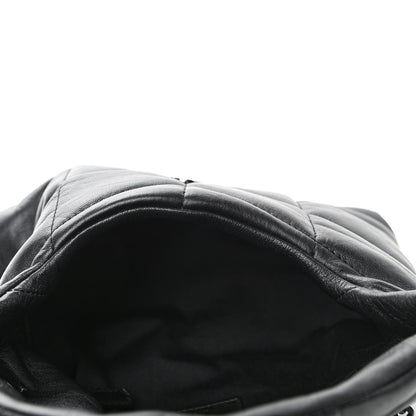 Saint Laurent Calfskin Quilted Toy Loulou Puffer Monogram Monochrome Chain Satchel Black 4 of 4