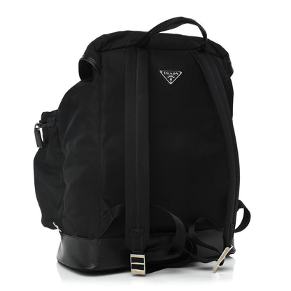Prada Technical Nylon Saffiano Double Buckle Backpack Black 2 of 14