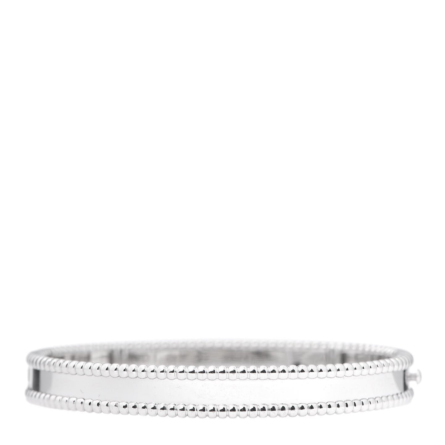 18K White Gold Perlee Signature Bangle Bracelet M