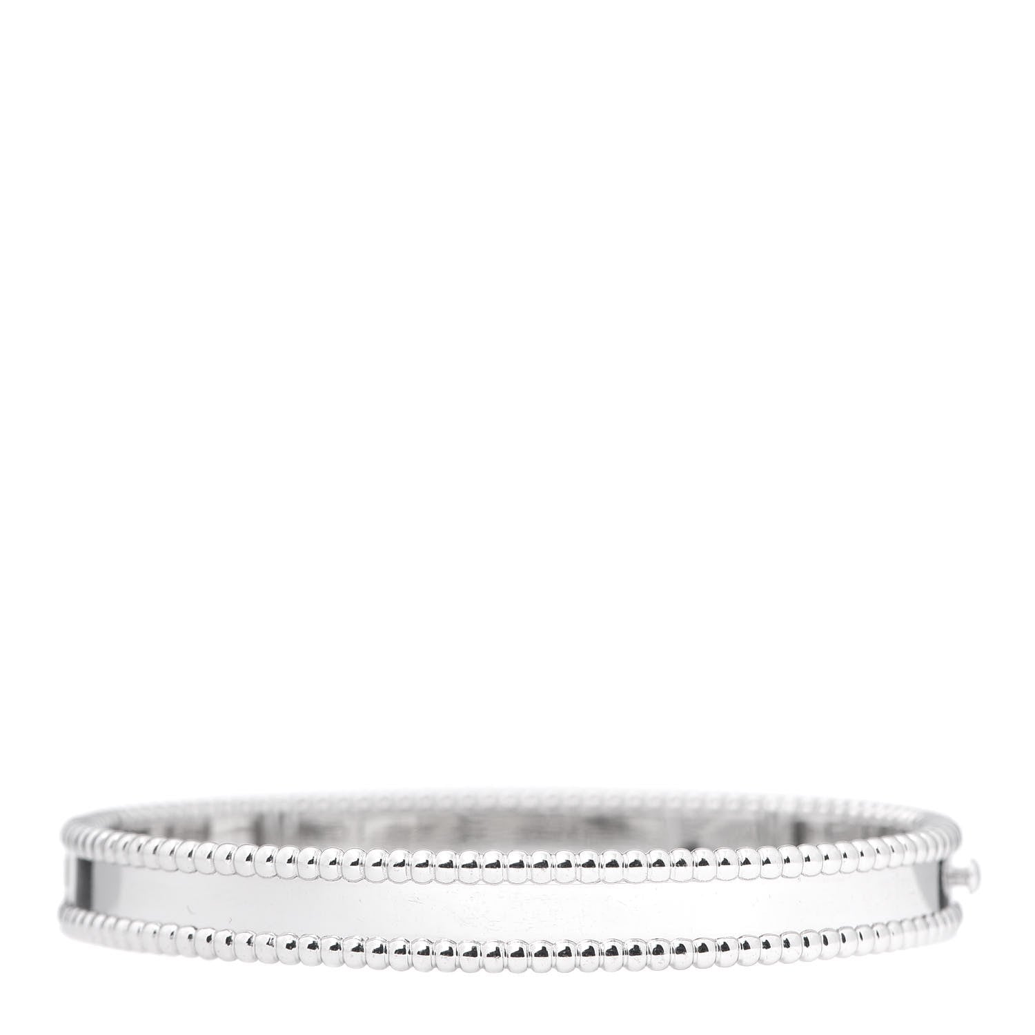 Van Cleef & Arpels 18K White Gold Perlee Signature Bangle Bracelet M 3 of 6